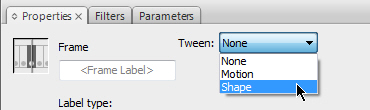 Select a Shape Tween