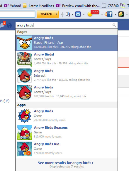 search on angry birds