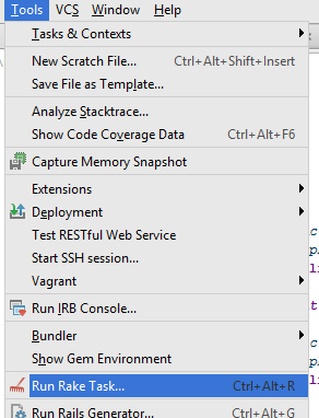 Run Rake tasks  RubyMine Documentation