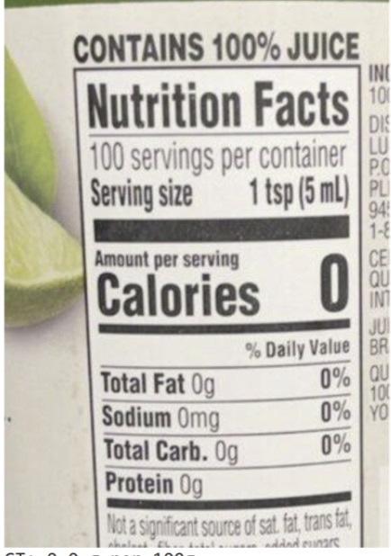 Nutrition Label image